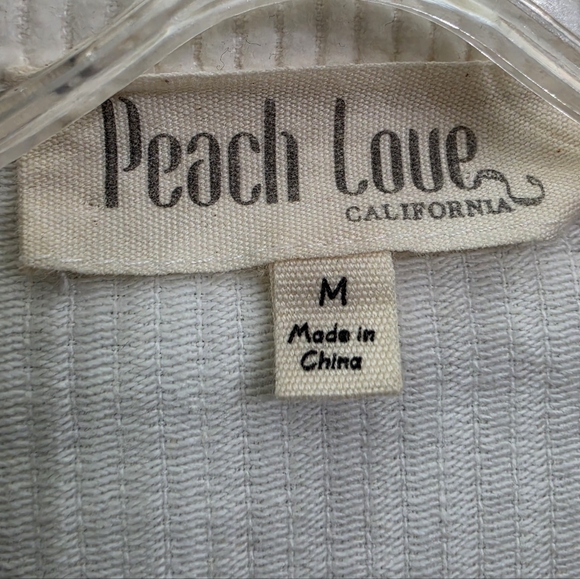 Nwot Peach Love Ivory Cordoroy Pearl Bows Cropped Raw Edge Collared Jacket - Picture 4 of 17